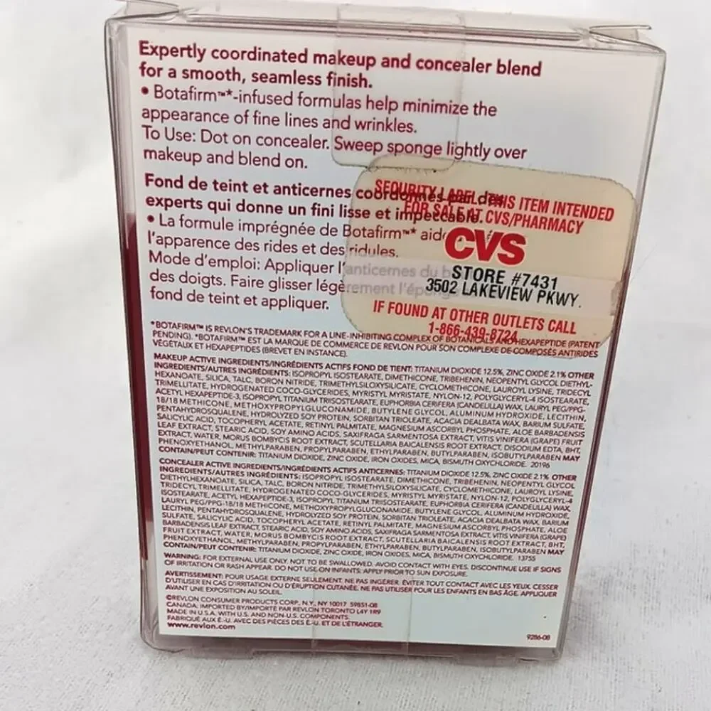 Revlon Age Defying Makeup Concealer Compact Botafirm 0.4 oz #08 Early Tan SPF20